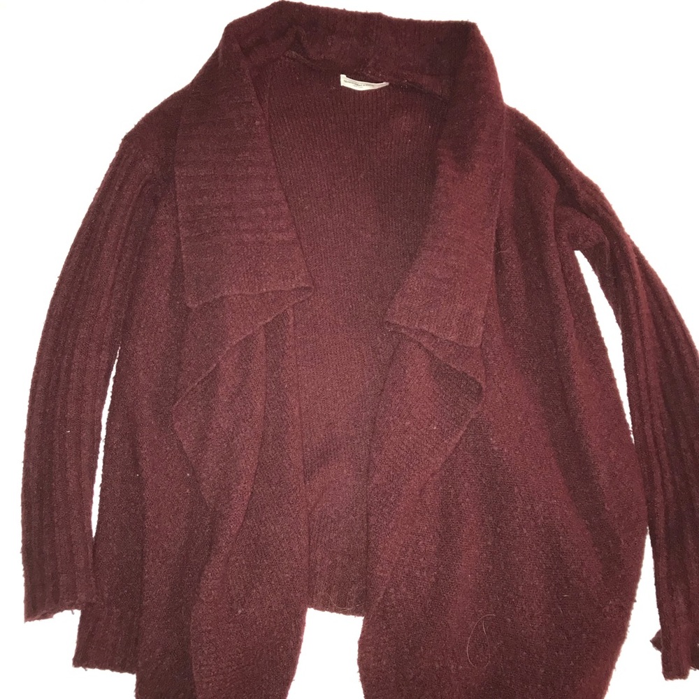 Maroon Blanket Cardigan